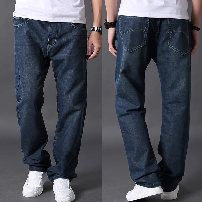 

Autumn male straight jeans pants plus size plus size jeans male loose trousers fat pants