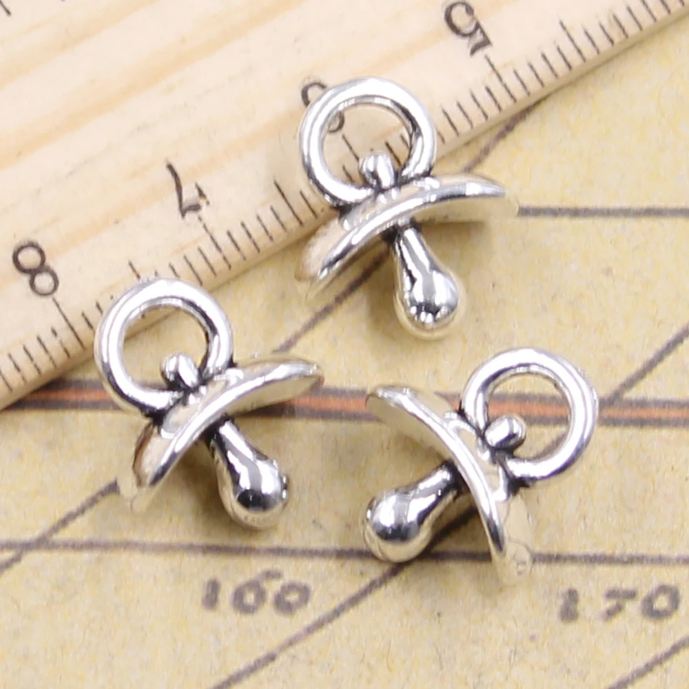 

10pcs Charms baby pacifier binky teether 16x14x8mm Tibetan Silver Plated Pendants Antique Jewelry Making DIY Handmade Craft
