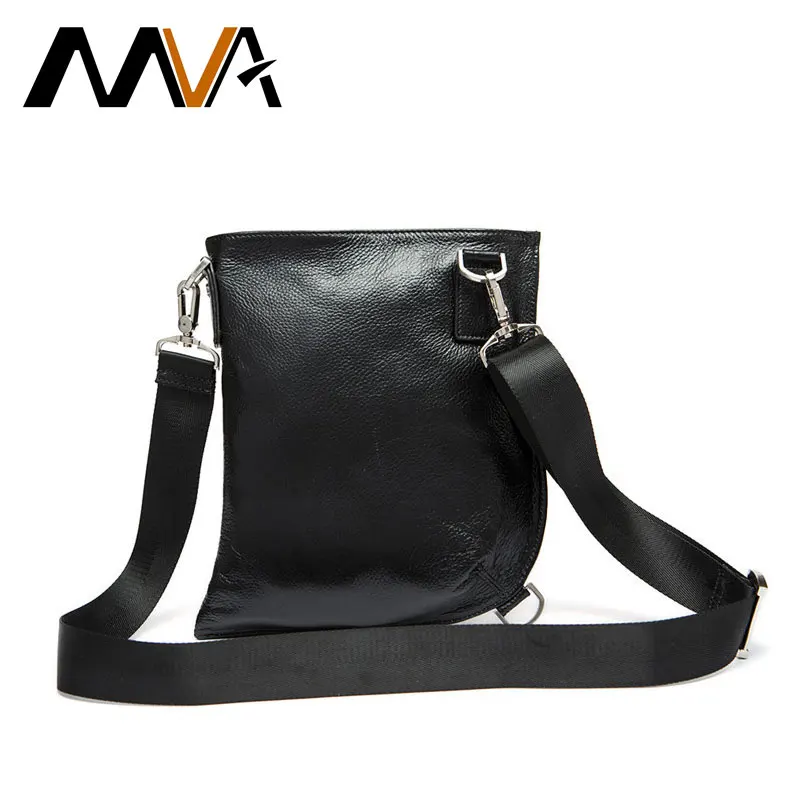 

MVA Men Bag Genuine Leather Messenger Bag Fashion Man Leather Shoulder Bags Flap Men Chest Pack Crossbody Bags Solid Color ZZ-41