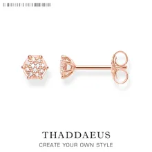 Круглые серьги-гвоздики из розового золота, стиль Томас, Гламурная Мода, хорошее Ювелирное Украшение для женщин, Ts, подарок из 925 пробы серебра, Супер предложения