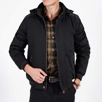 

Autumn Winter Hooded Bomber Jacket Fleece Coat Men Casual Jacket Thick Parka Cotton Baseball Jacket Male Clothing Plus Size 4XL