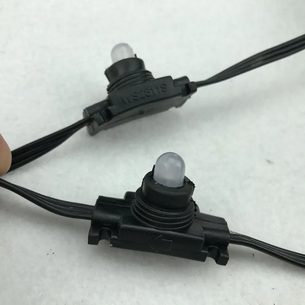 100 узлов DC12V WS2811 Светодиодный ход Весь черный провод Номинал IP66 шт. струны|led landscape