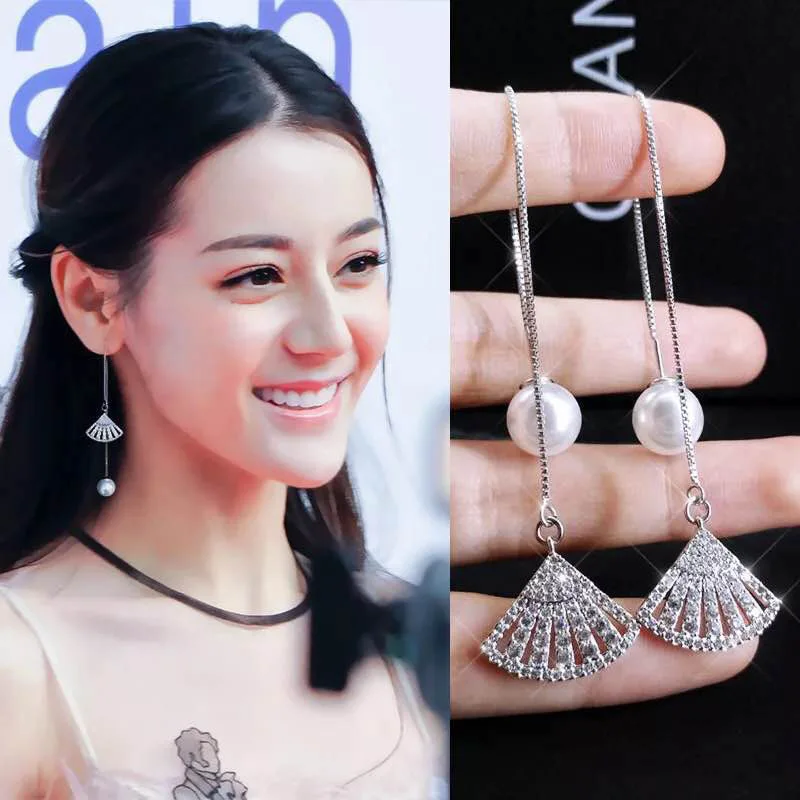 

Stud Earrings for women Sterling silver 925 Fine jewelry Ball Freshwater Pearl Korean Boho fashion Party for girls