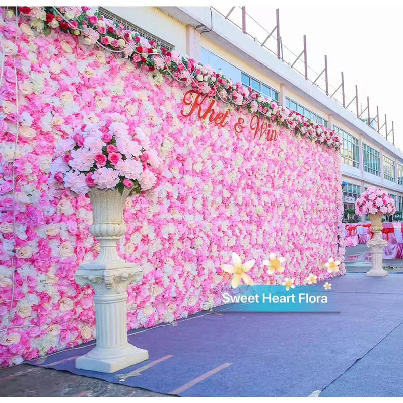 

24*16inch Artificial Silk Rose Flower Wall Decoration Silk Hydrangea Wedding Decoration Backdrop Wedding Party Table Decoration