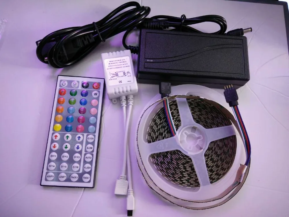 Светодиодная лента RGB 5050 SMD 5 м/рулон 600 светодиодов 12 В 6 А блок питания адаптер с
