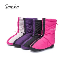 Sansha/Женские Балетные теплые ботинки для девочек высокие непромокаемые замшевые Нескользящие домашние тапочки для танцев WOOZ3N