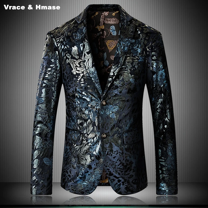 European style hot paint printing fashion casual gentleman blazer ...