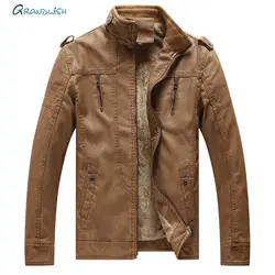 Grandwish/Новые модные теплые кожаные куртки Для мужчин зимние Утепленные Кожаные куртки пальто ветрозащитная куртка мужчины Jaqueta Couro, DA983