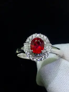 

Fine Jewelry Pure 18 K White Gold Real Natural Pigeon Blood Red Ruby 0.6ct Diamonds Female's Rings for Women's Fine Rings