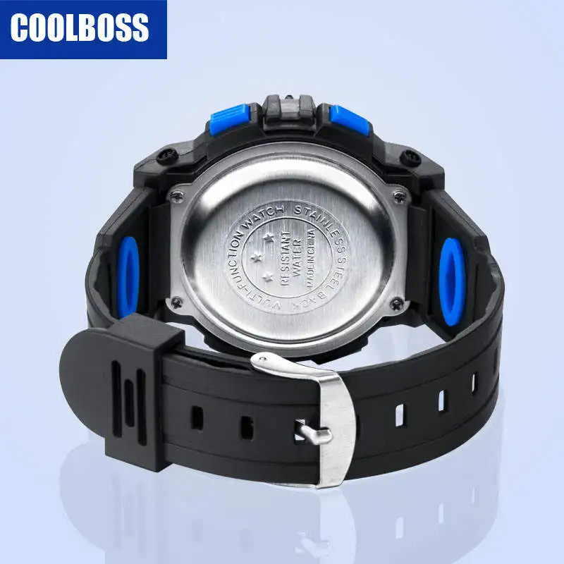 Coolboss детские часы спортивные футбольные Часы светодиодный электронные цифровые наручные часы Детские водонепроницаемые часы с будильником люксовый бренд