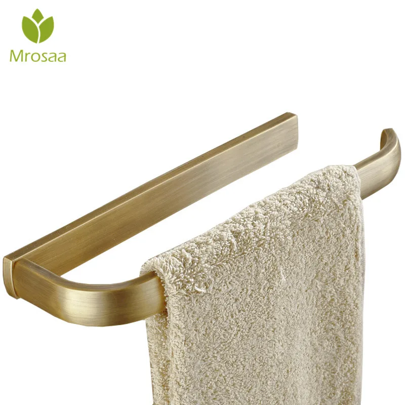 

Mrosaa Bronze Towel Rack Simple Durable Wall Mounted Towel Holder Rust Protection Bathroom Hanging Bar with Mounting Accessories