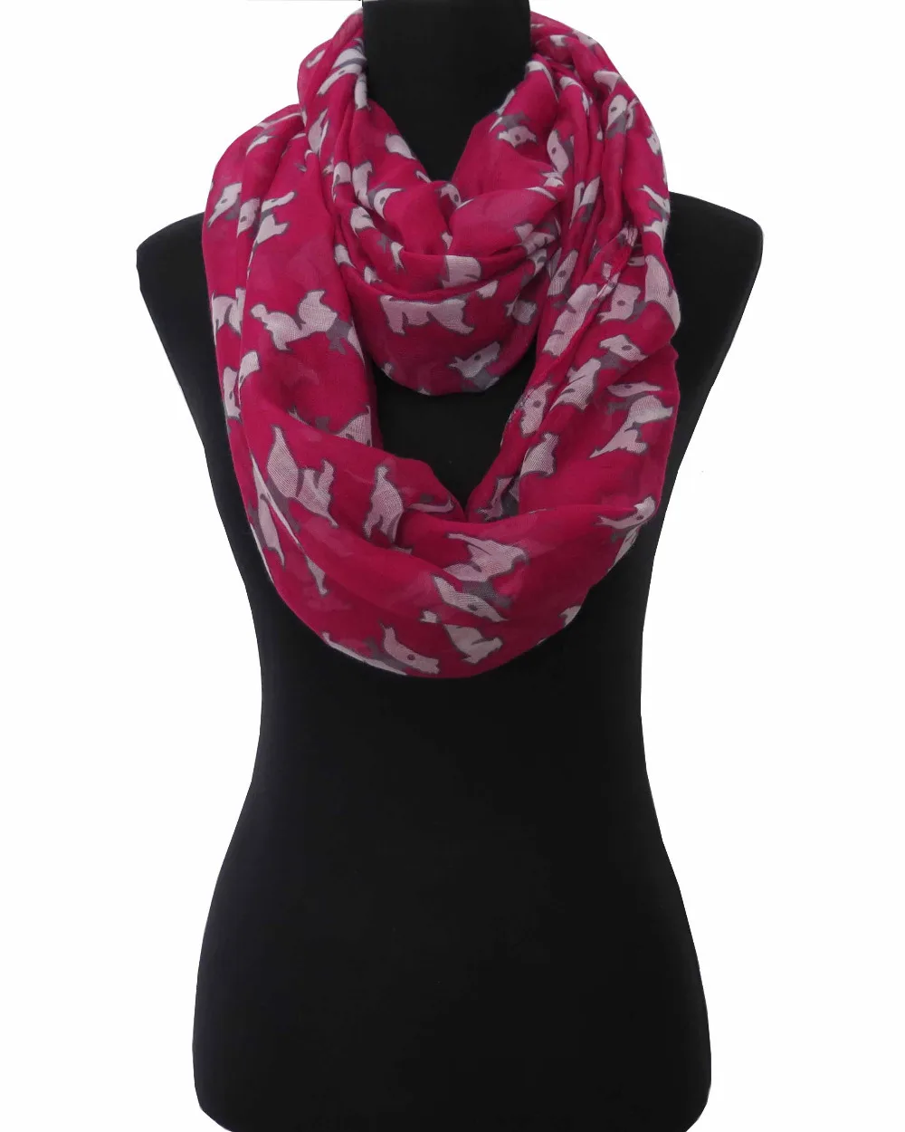 

10pcs/lot Little Terrier Scottish Scottie Westie Dog Animal Print Women's Infinity Scarf, Free Shipping