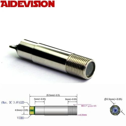 High quality HD 5.5mm medical endoscope camera module with stainless housing