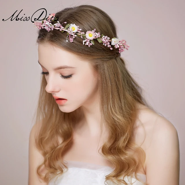 Diy Hair Garland Artificial Flower Head Ring Wedding Garland Flower