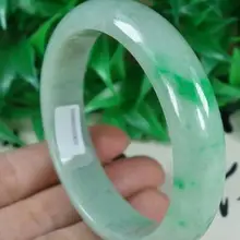 Сертифицированный зеленый натуральный жадеит нефритовый браслет 58 мм