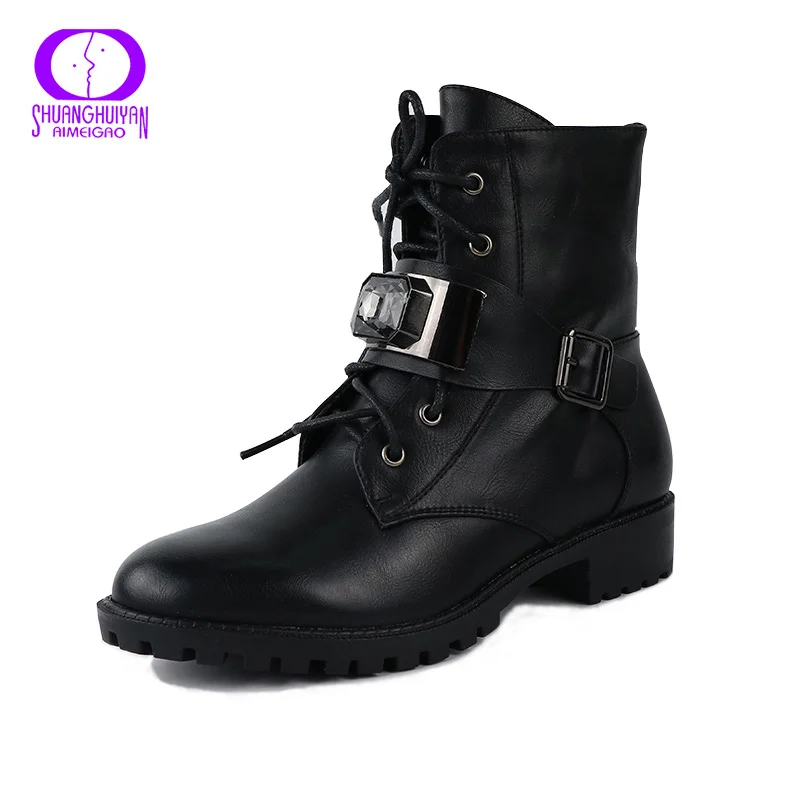 

2017 High Quality Soft Leather Women Ankle Boots Short Plush Boots Fashion Sparkling Rhinestone Decoration Shoes Botines Mujer