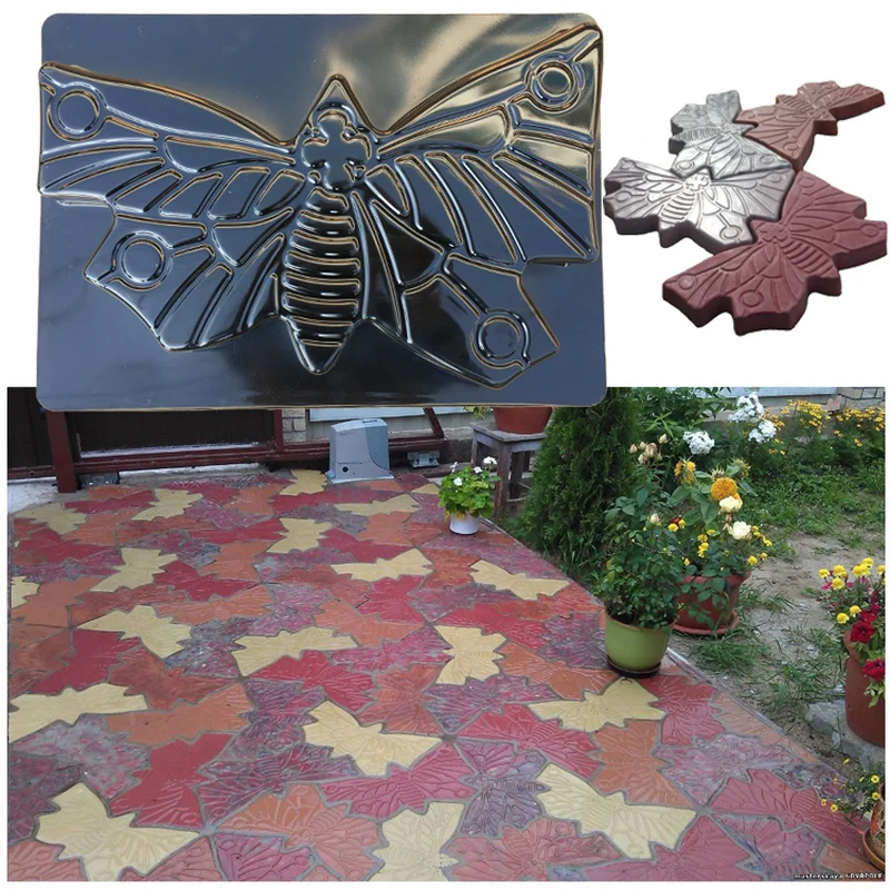 

Butterfly concrete color cement brick road edge pedal stone garden courtyard decoration paving mold