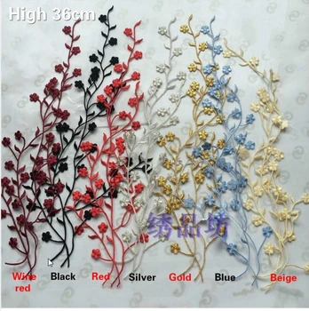 

4Pcs/Lot Gold Silver Embroidery Plum Flower Cloth Patch Affixed Stickers Lace Fabric Diy Clothes Decoration Applique PasteYN117