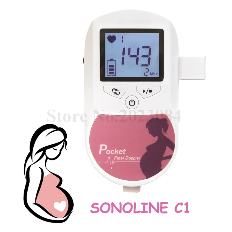 

SONOLINE C1 FREE Shipping CE&FDA Approved 3MHZ Probe Pocket Fetal Doppler LCD Screen Free Gel for Pregnancy Home/Hospital