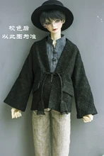BJDdoll vestido é adequado para 1/3 e 1/4 DD MSD tio acessórios de estilo Japonês e vento impressão rendas cardigan