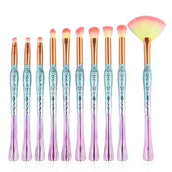 

NEW 10Pcs Diamond Shape Makeup Brushes Set Face & Eye Foundation Powder Blush Rainbow Make Up Eyeshadow pincel maquiagem Kits