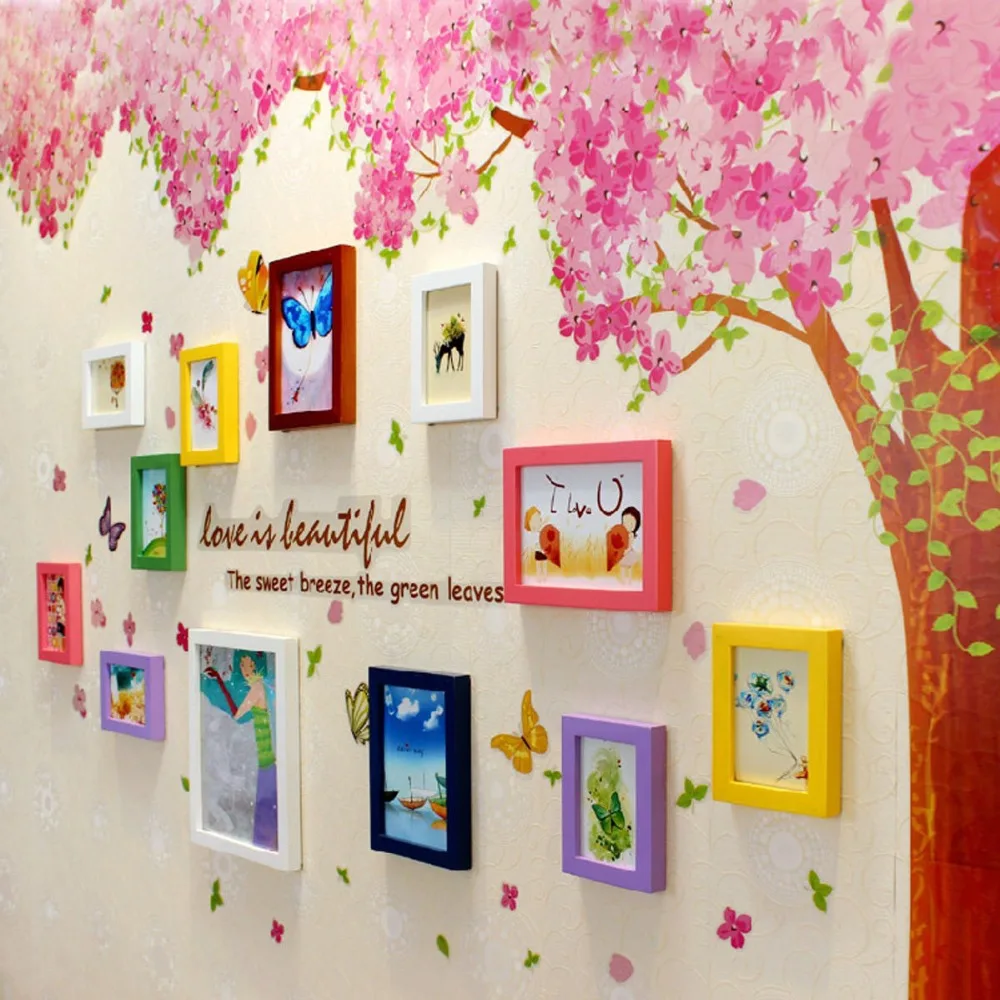 

% Large Pink Cherry blossoms Tree Butterfly Wall Sticker Vinyl Art Decal Girls Bedroom Living Room home Decor Decorative Mural