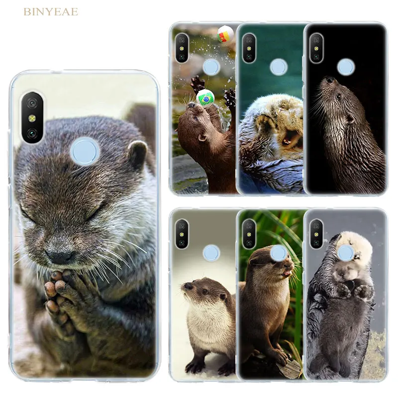 

Cutest baby sea otters for Xiaomi Redmi Go S2 A2 lite 6A Note 6 7 Pro 5 MI Play 8 lite 9 A1 5X 6X Soft TPU Phone Case Cover