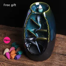 Новая горелка для благовоний с обратным потоком благовония Керамические ремесла благовония диффузор для дома офиса горная речка ручной ладан держатель