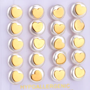 

LUXUKISSKIDS pendientes 10pairs/lot Fake Pearl Stud Earrings For Women Fashion Jewelry Stainless Steel Earings oorbellen aretes