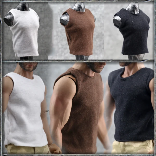 

Black Brown White 1/6 Men's Vest Models Clothes for 12''Action Figures Toys Gifts Collections Accessories