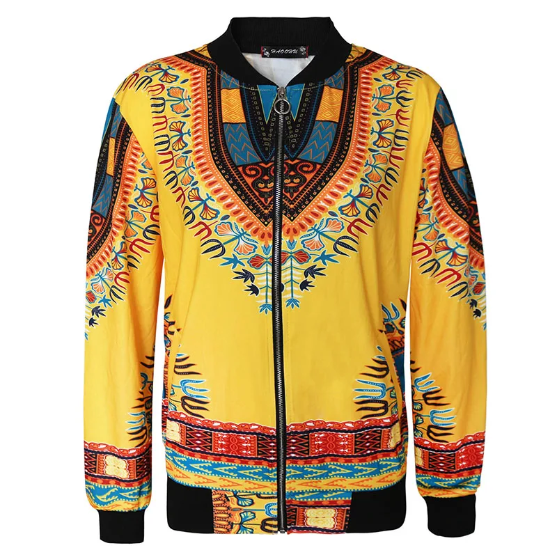 Африканская традиционная рубашка "Дашики" принт Бомбер куртка пальто для женщин Племенной этнический цветочный свитер полная одежда с молниями дамы 4XL 5XL
