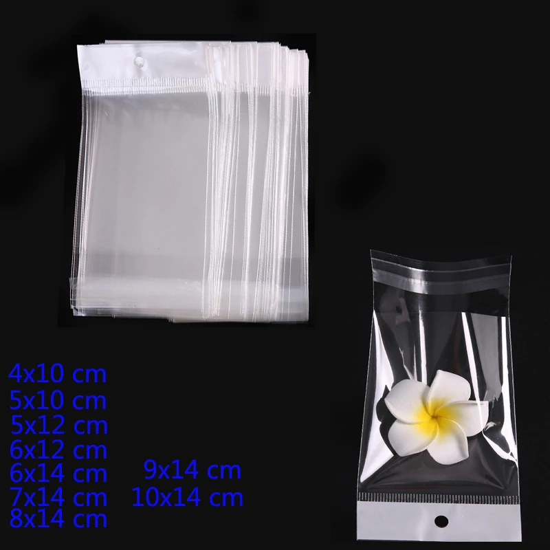 

100 pcs Transparent self-adhesive bag gift plastic wedding mall sales package jewelry bag OPP Buy a lot of price concessions