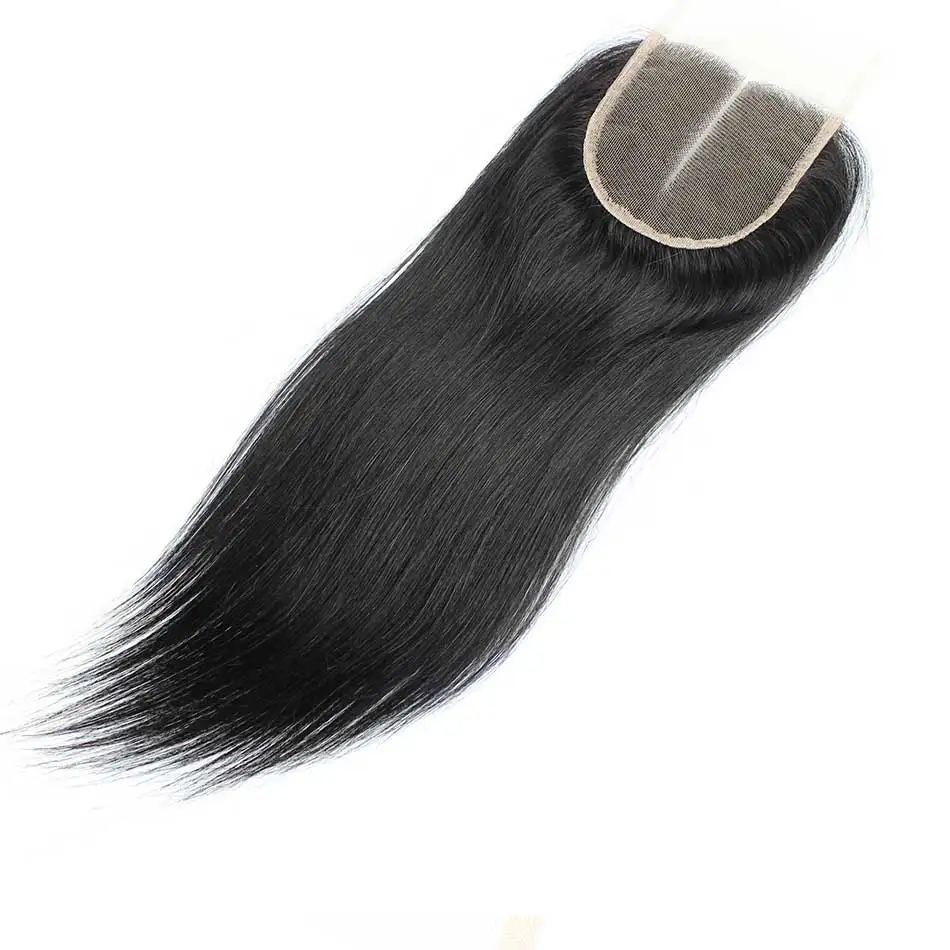 Brazilian Virgin Hair 4x4 Top Closure Straight Human Hair Lace Closures Bleached Knots FreeMiddle3 Part Closure With Baby Hair (5)