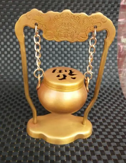 

Chinese archaize pure brass Hanging incense burner