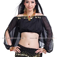 Костюм для танца живота болливудские танцы топ с длинными рукавами рубашка-топ 9 цветов