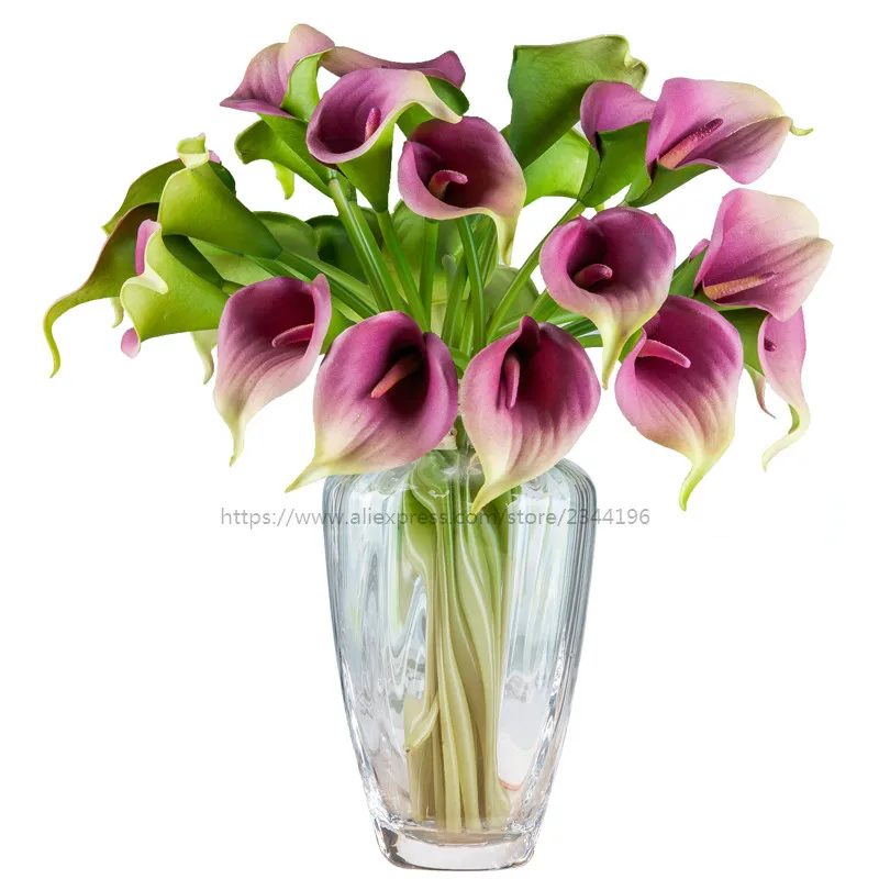 Us 45 0 50pcs Pack Real Touch Calla Lilies Wedding Decoration Table Centerpieces White Orange Green Yellow Red Pink Purple In Artificial Dried