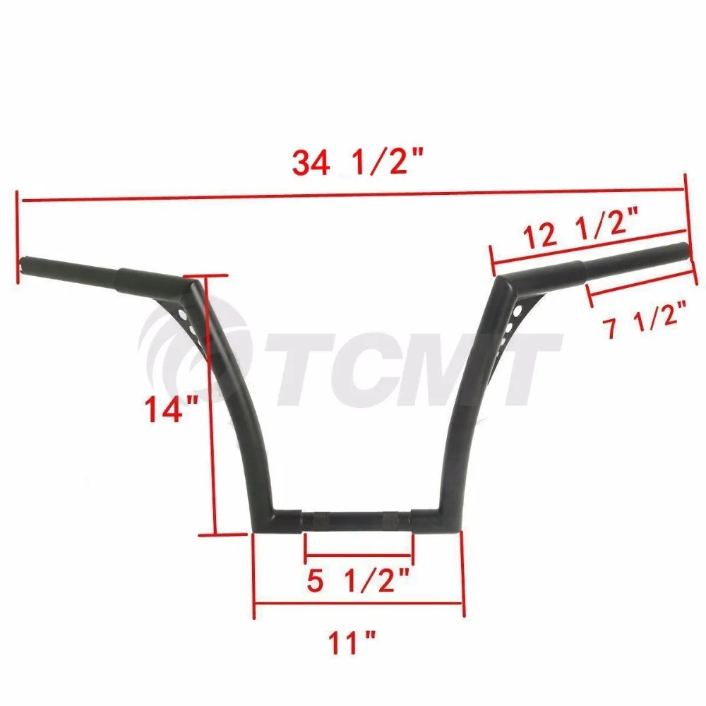 Мотоцикл 1 1/" 1,25" Руль Бар Для Harley Heritage Softail Sportster XL883 XL1200 10/12/14/1" посадкой черного цвета