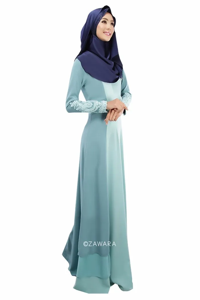 2018 Мода Broadcloth Новое поступление Специальное предложение аппликации для взрослых Jilbabs и Abayas Малайзии мусульманских женское платье Цвет