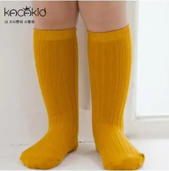 Носки для девочек детские гольфы chaussettes для мальчиков и девочек, Длинные Детские хлопковые носки для новорожденных meias sokken - Цвет: Цвет: желтый