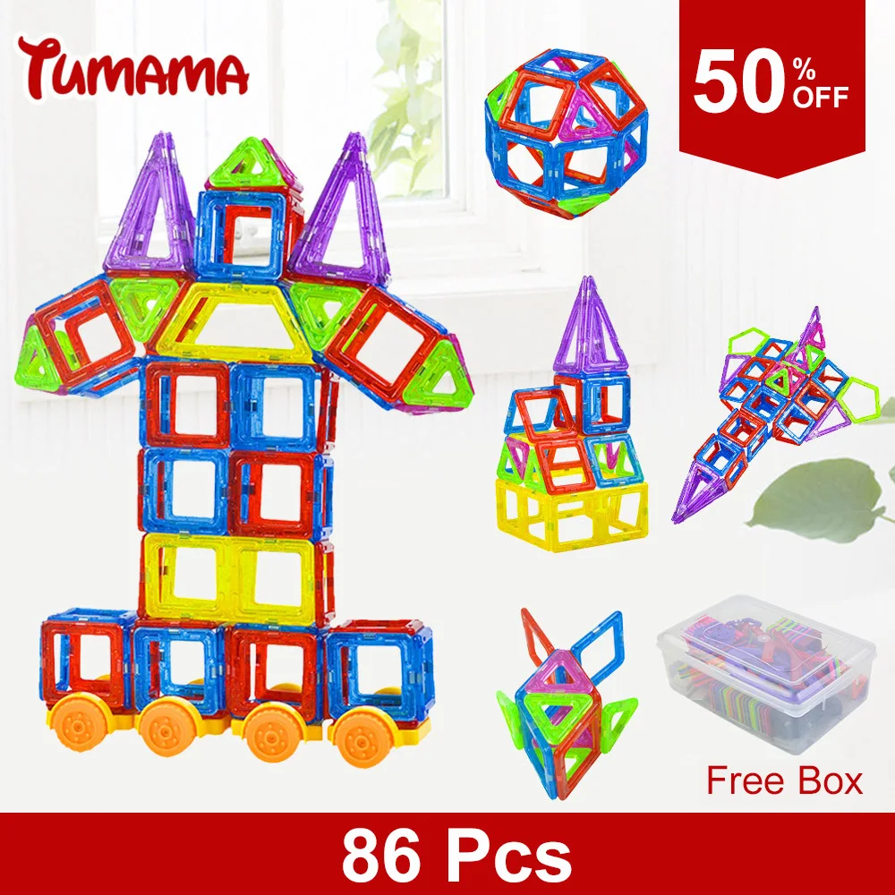 86Pcs Mini 3D DIY Magnetic Blocks Building Model Block Children font b Toys b font Educational
