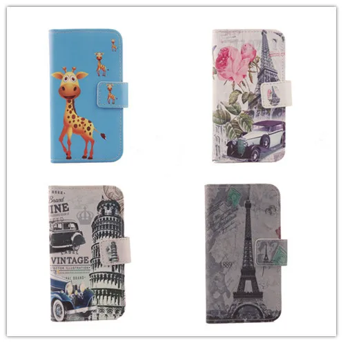 

Cartoon Flip Cover Skin Pouch With Card Slot For Samsung Galaxy Fame Lite Duos S6790 S6792 Painted PU Leather Case Phone Case