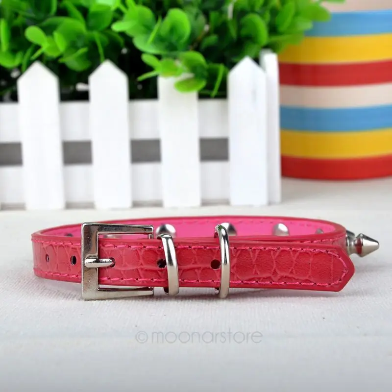 Brand New Adjustable Leather Neck Strap Buckle Rivet Studded Spiked Studded Collar Dog Puppy Pet Collar Wholesale