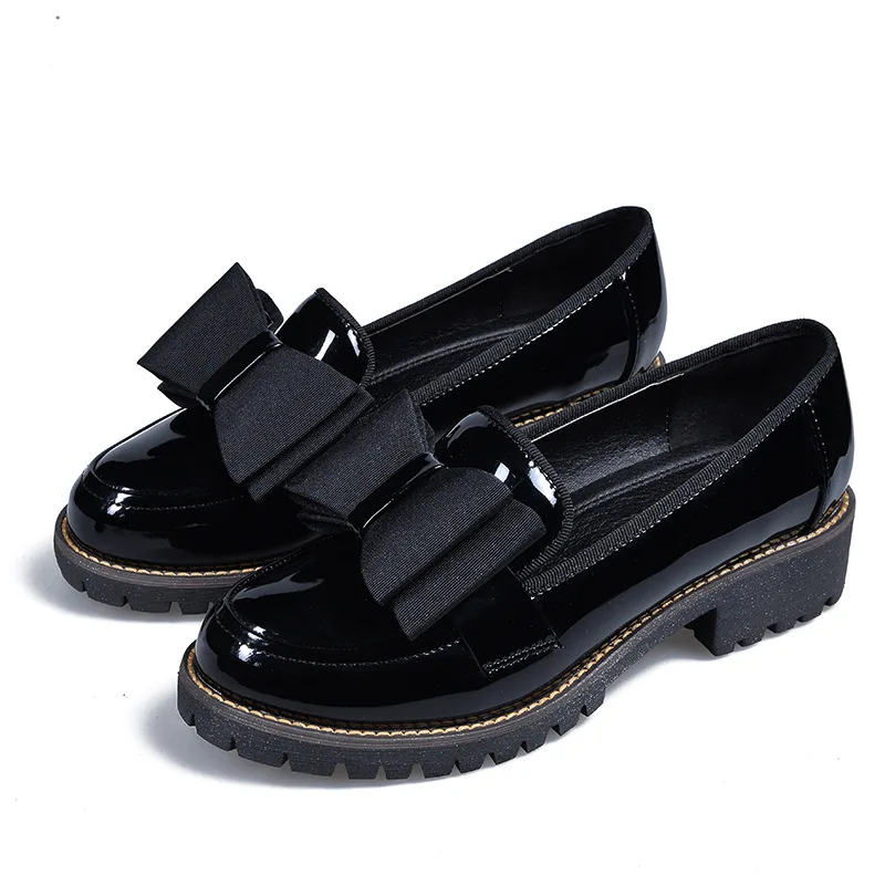 

Womens Oxfords Shoes platform Slip on Pu Oxfords for Women Flats Bowtie Dropshipping Comfort Ladies Shoes Plus Size 41 42