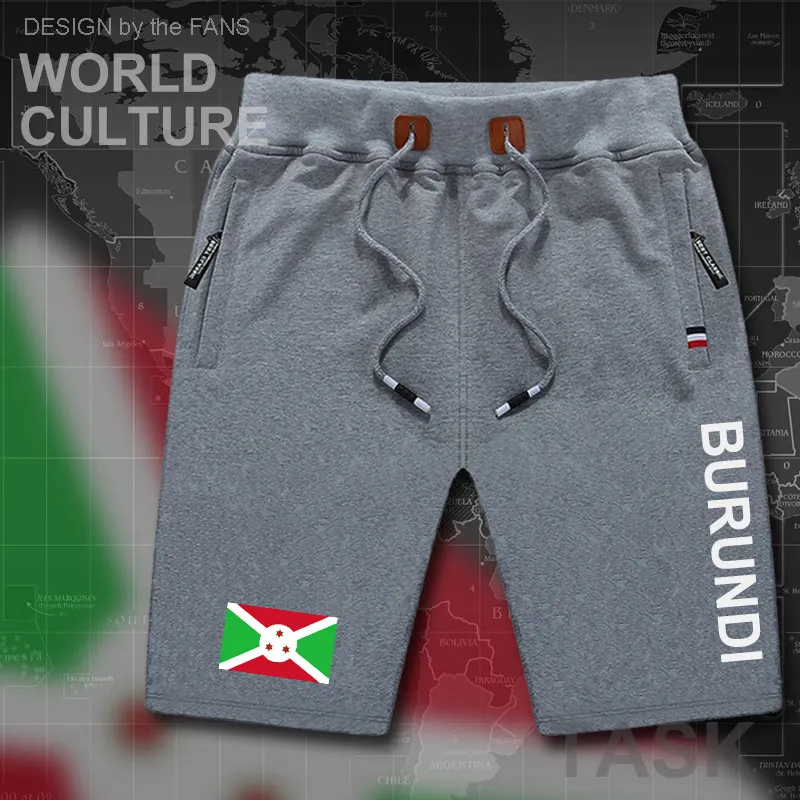 

Burundi Burundian mens shorts beach man men's board shorts flag workout zipper pocket sweat bodybuilding 2017 cotton brand BDI