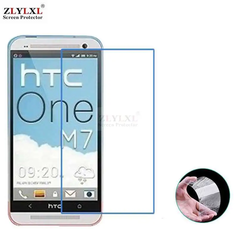 

Glass + case Transparent Dirt-resistant soft back case for HTC one m7 tempered glass screen protector