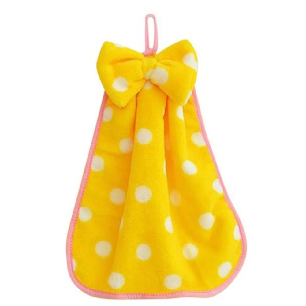 

1 Pcs Random Color Children Nursery Hand Towel Soft Plush Bow Animal Hanging Wipe Bathing Kitchen Hand Drying Towel