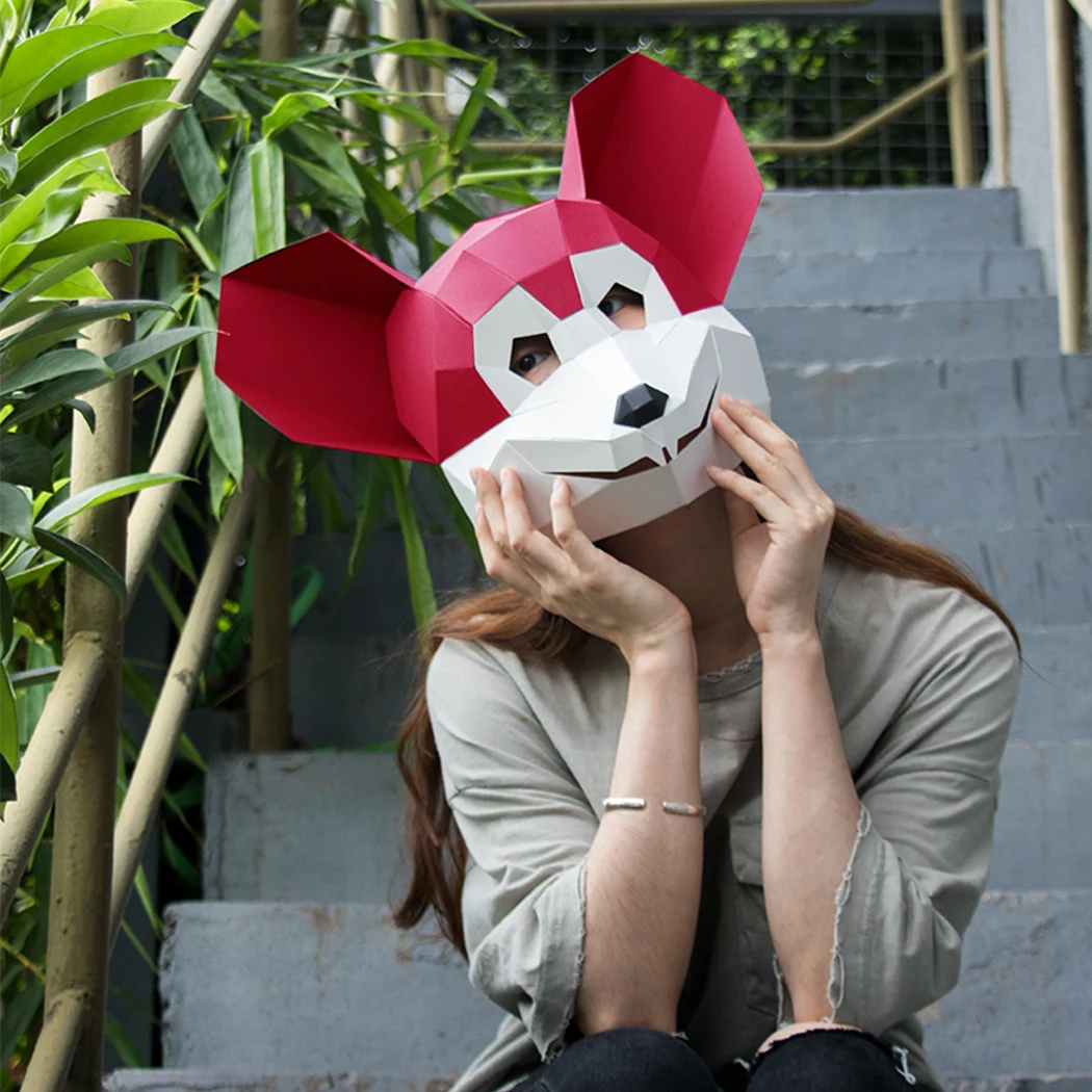 Маска для вечеринок креативная ручная 3D мышь DIY маска животных Маскарадная