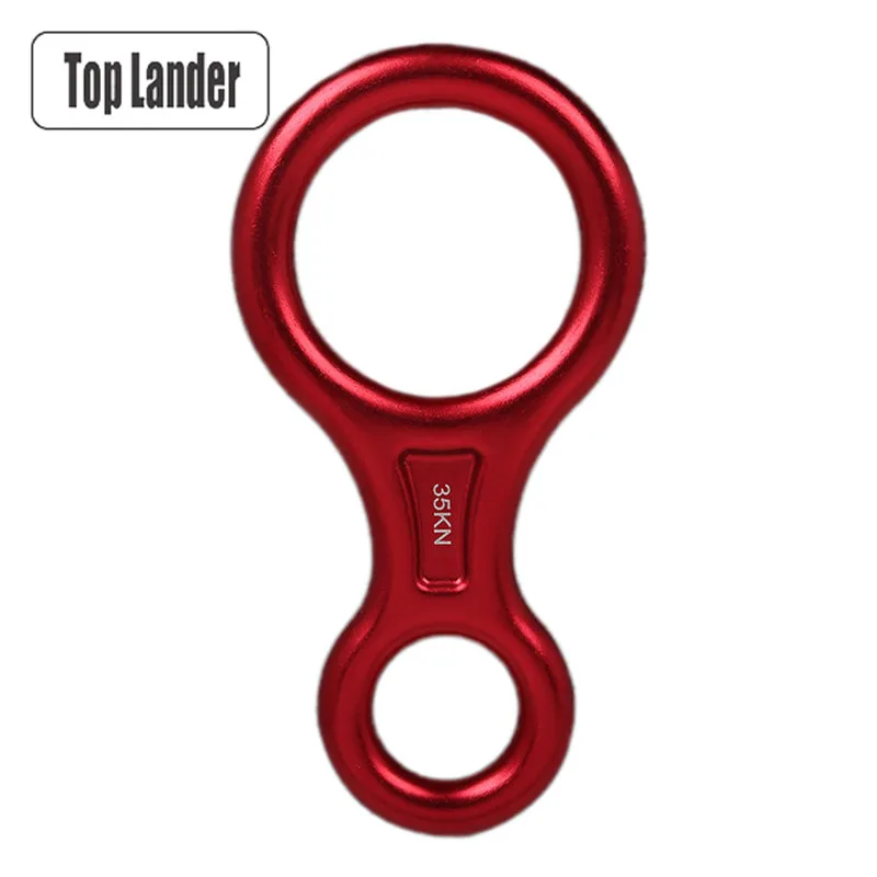 35KN 8 Ring Descender Escape Rope Descent Device Abseiling Downhill
