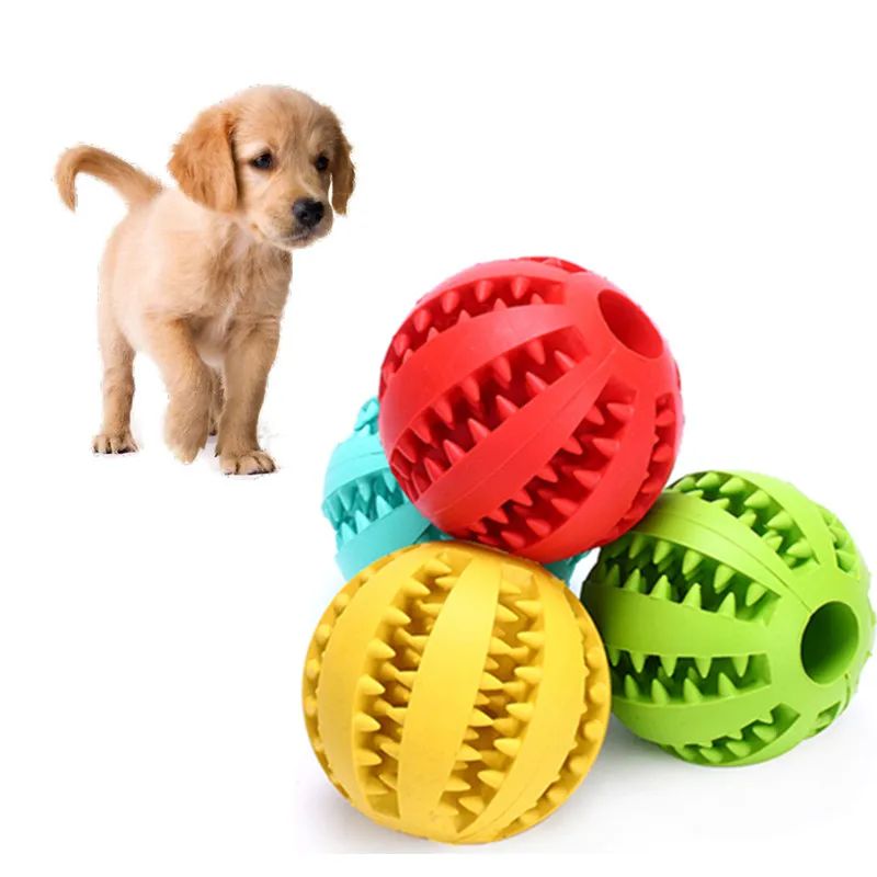 

Pet Rubber Dogs Puppy Chew Toy Ball Funny Interactive Toys Non-toxic Pet Treat Feeder Tooth Clean Ball Toy for Small Large Dogs