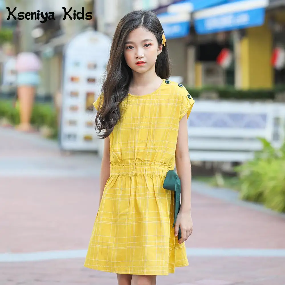 Kseniya/Детские летние хлопковые платья в консервативном стиле для девочек платье с рукавами-лепестками и поясом одежда для украшения для волос Повседневное платье